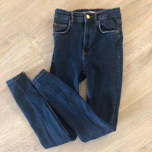 ⚡️Zara blue denim high waist skinny jeans